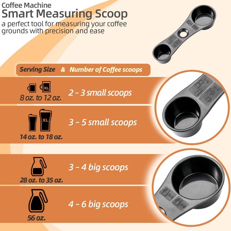 XCWT Smart Coffee Scoop Spoon for Ninja - CF090 CF091 CF092 CF097 Cuisinart Mr. Coffee Keurig K-Cup Coffee Bar Maker - Double Sided Measuring Scoop Spoon - Perfectly Measured Coffee Every Time - Image 2